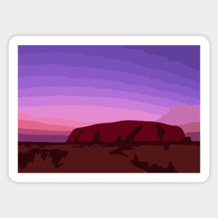 Purple Sunset Over Uluru Sticker